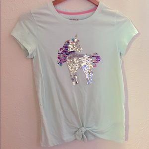 Cat & Jack girls XL unicorn sequin shirt